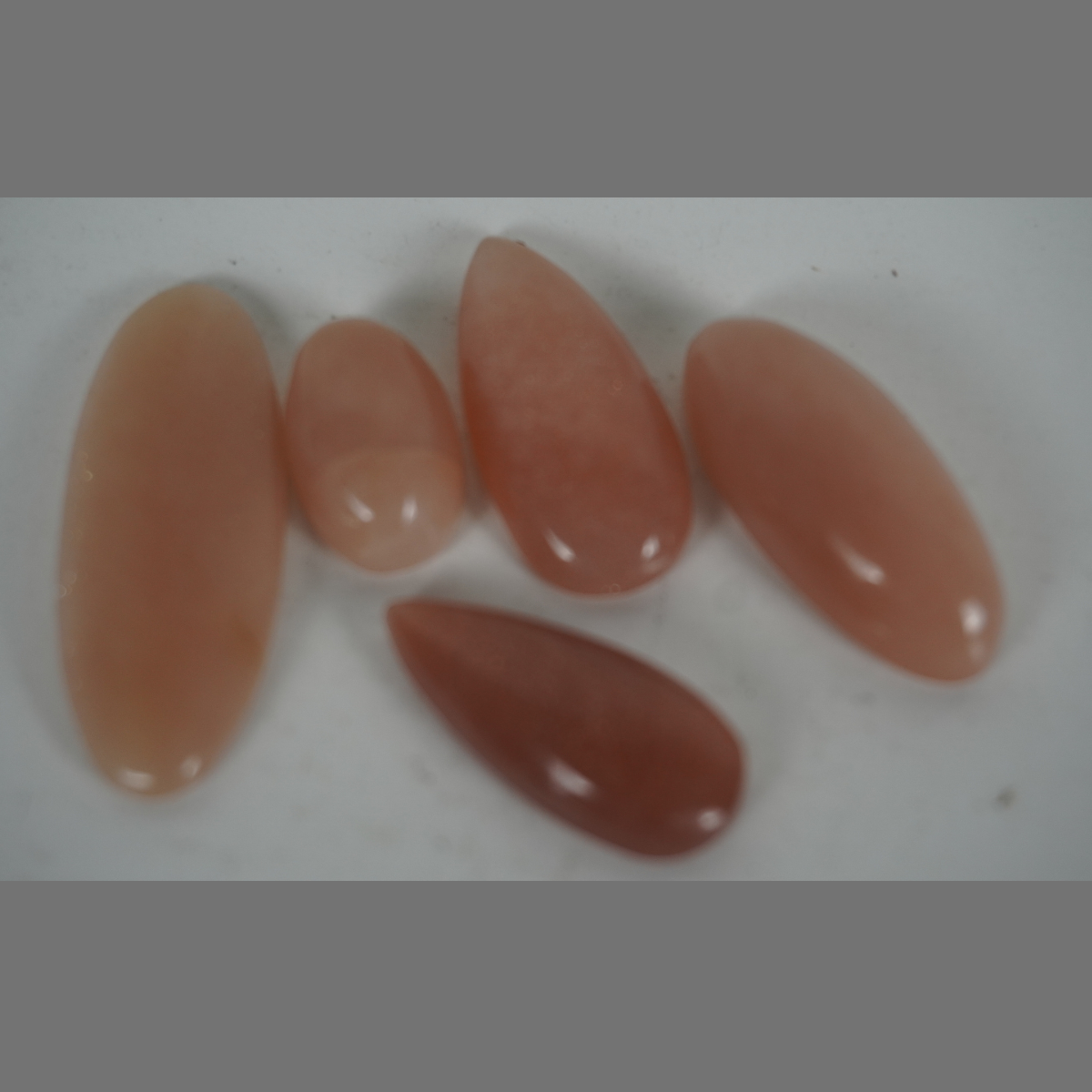 Peach moonstone cabochons