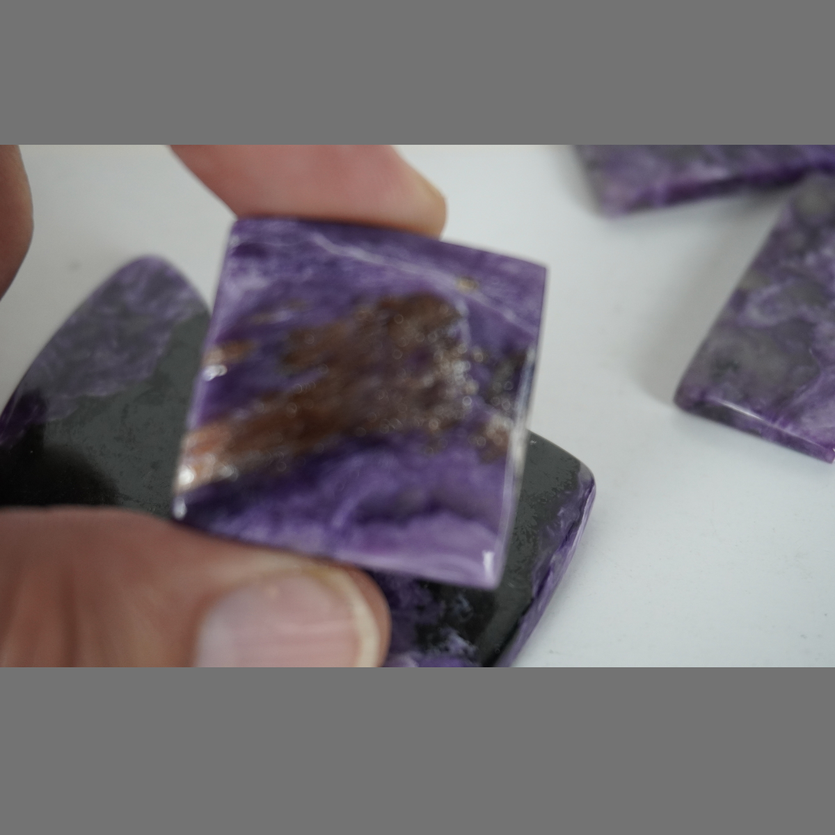 Charoite cabochons