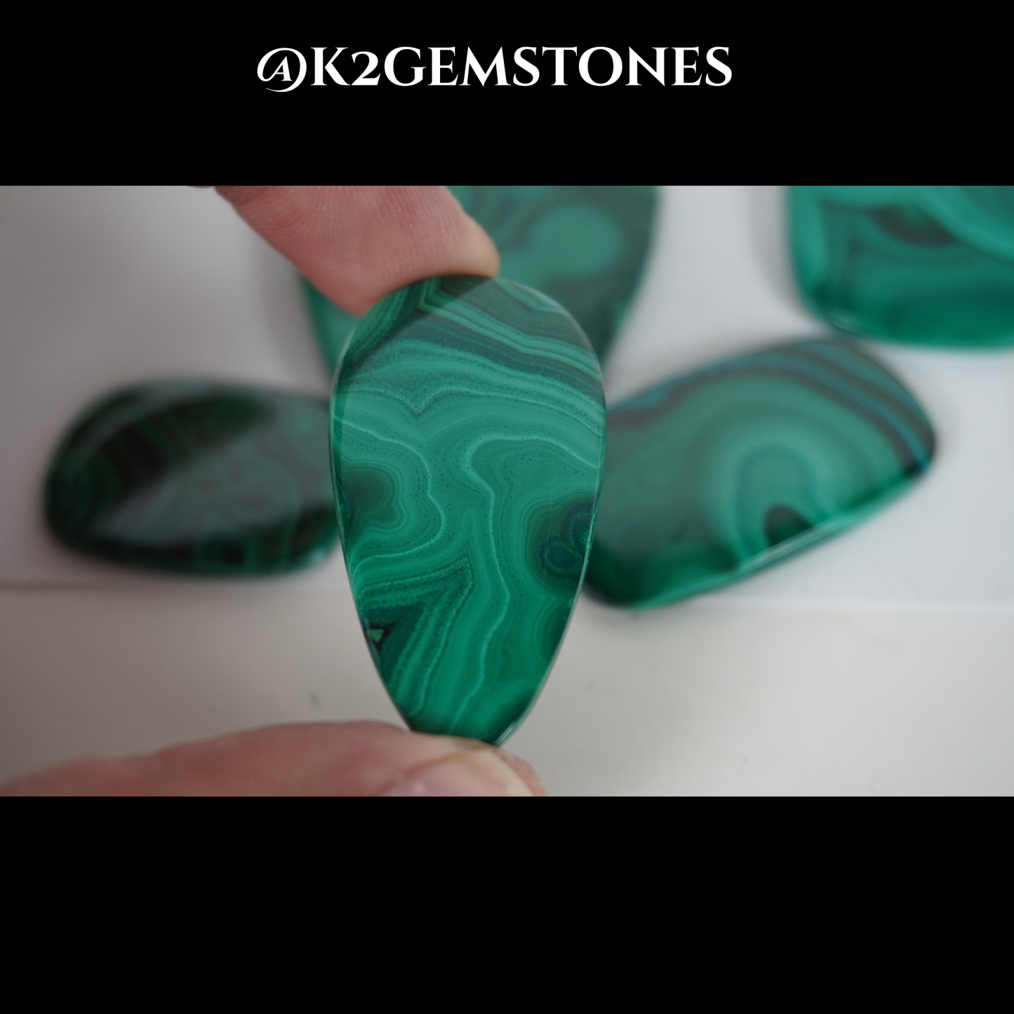 Malachite cabochons