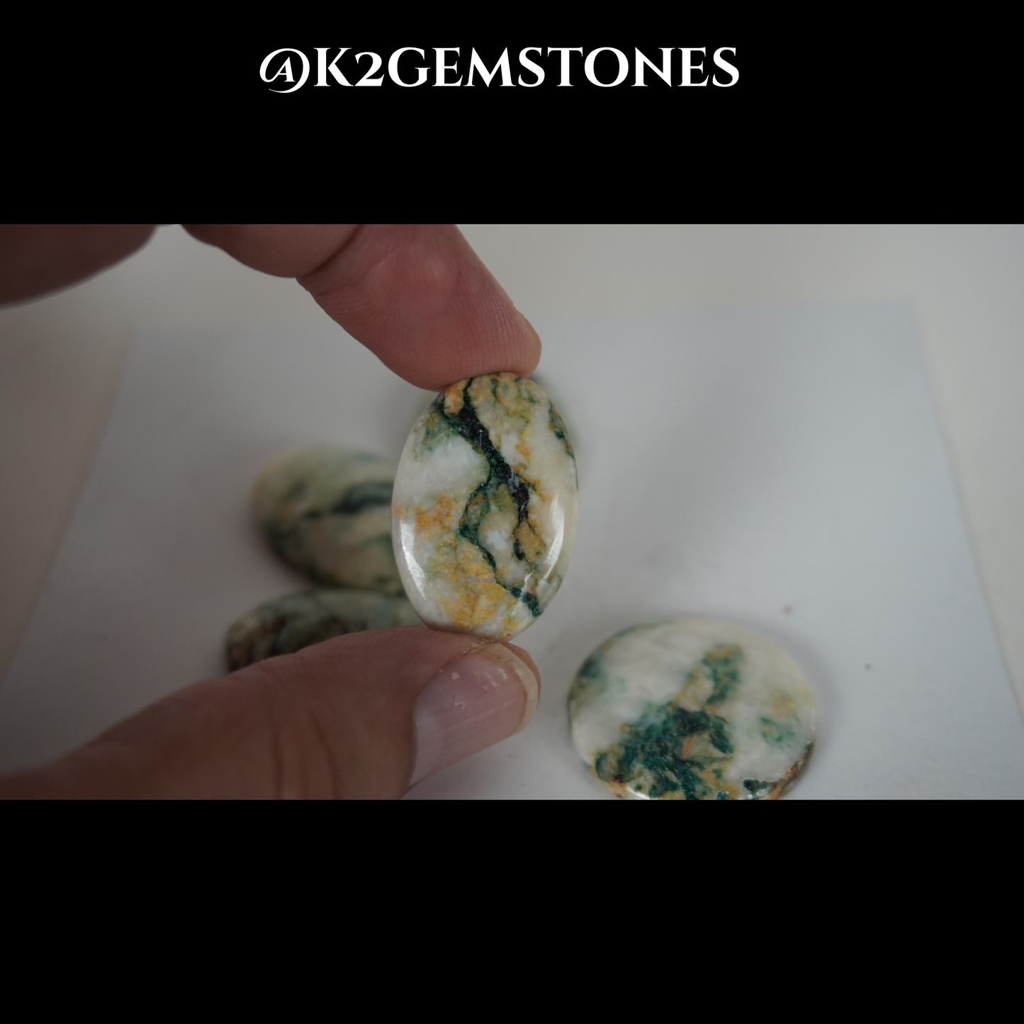 Mariposite cabochons