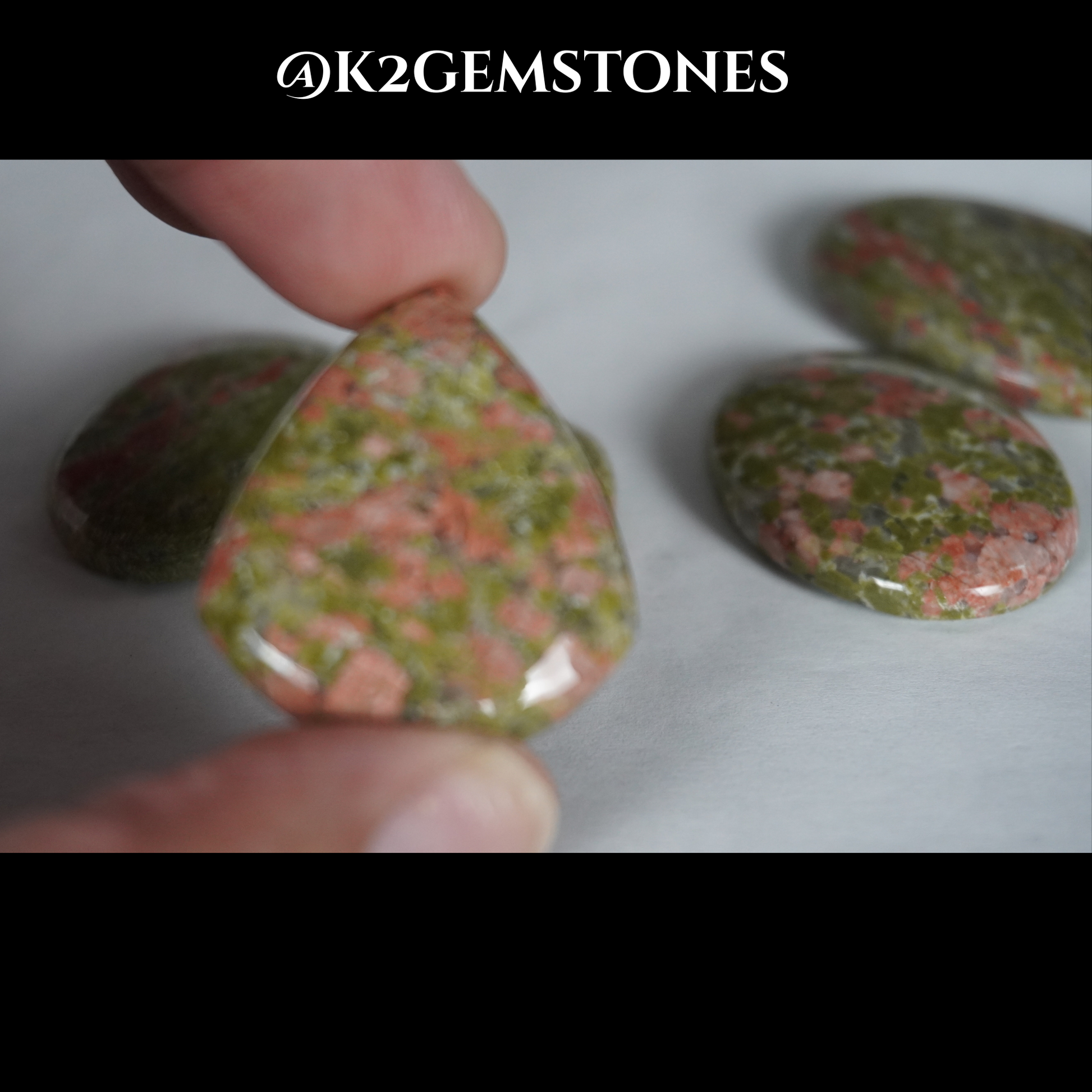Unakite cabochons