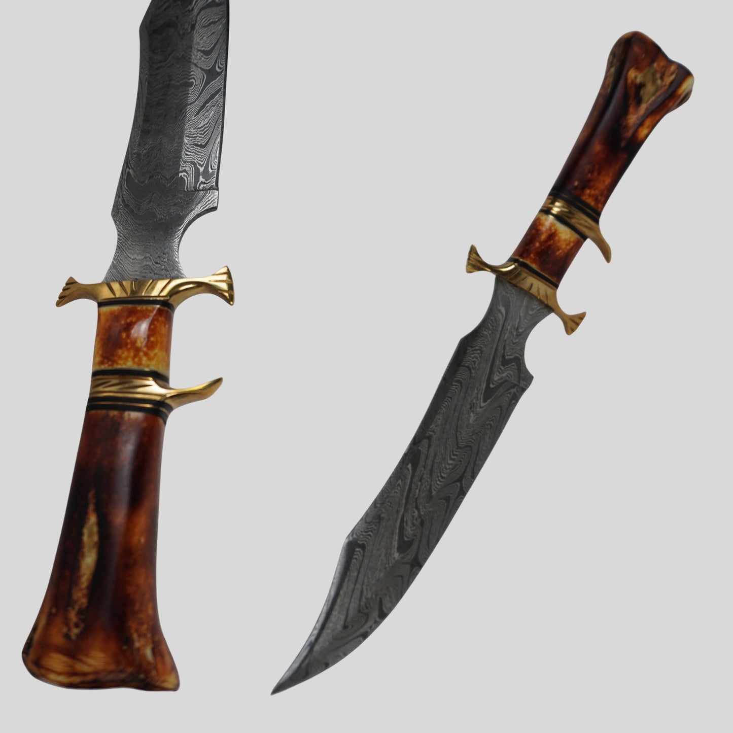 handmade damascus fixed blade knife