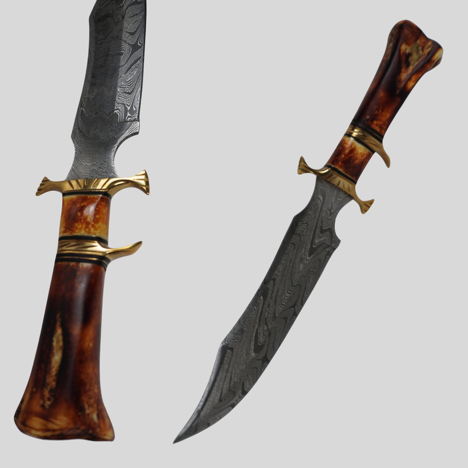 handmade damascus fixed blade knife