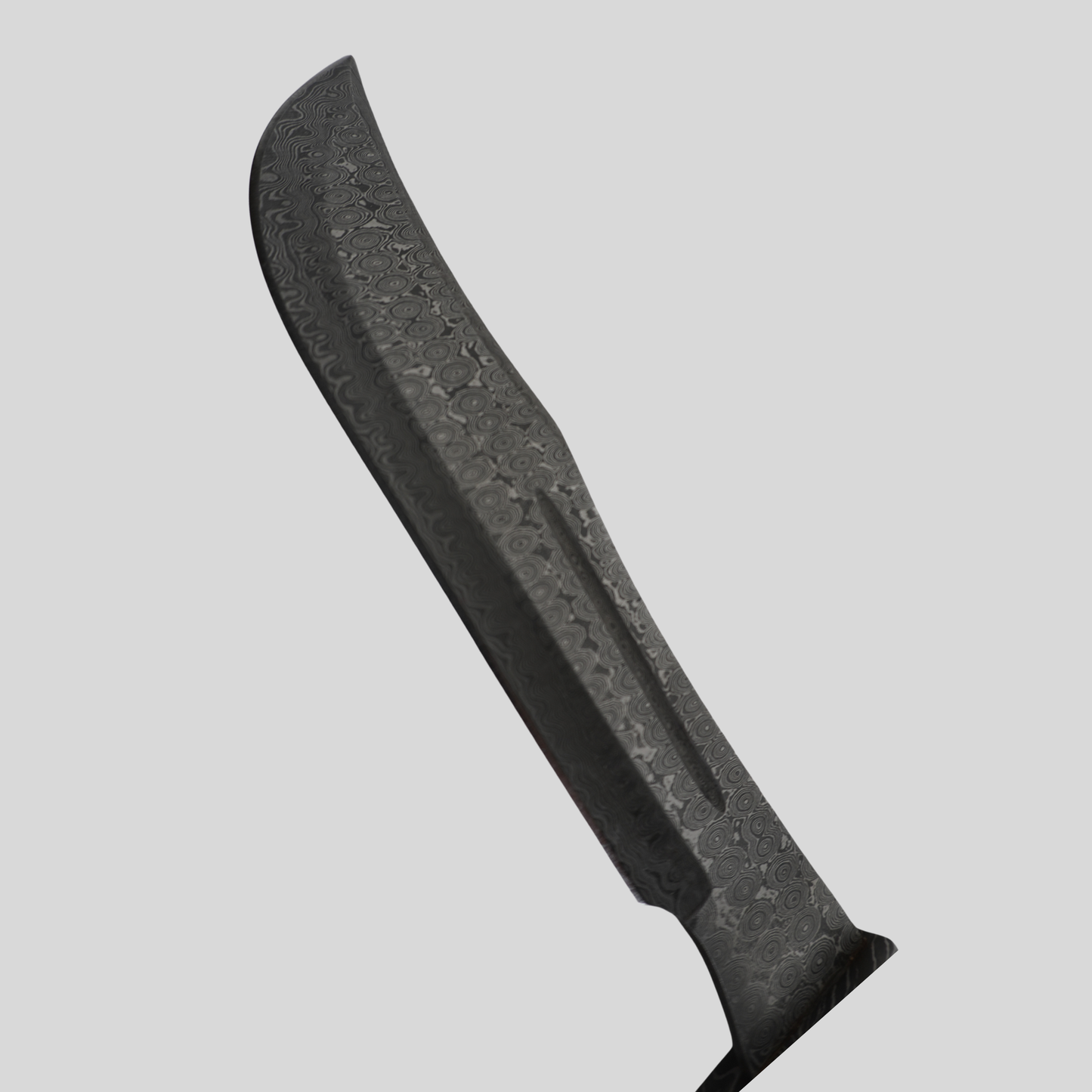 Extra-large handmade Damascus steel fixed blade knife