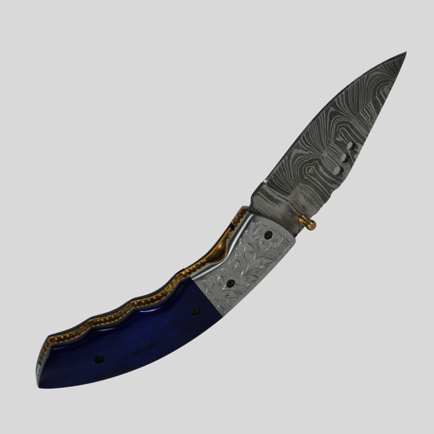 handmade damascus folding knife