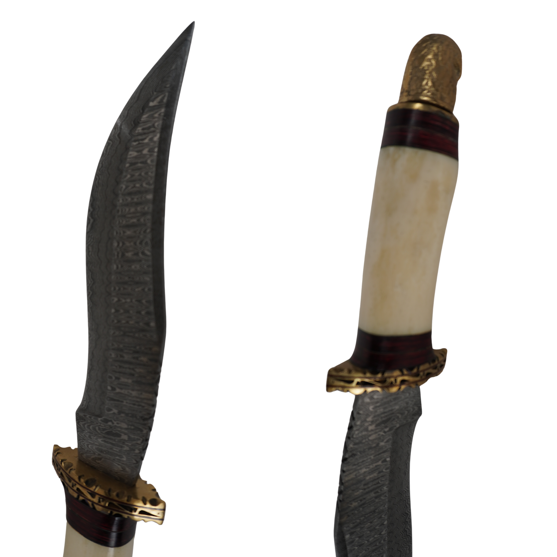 handmade damascus fixed blade knife