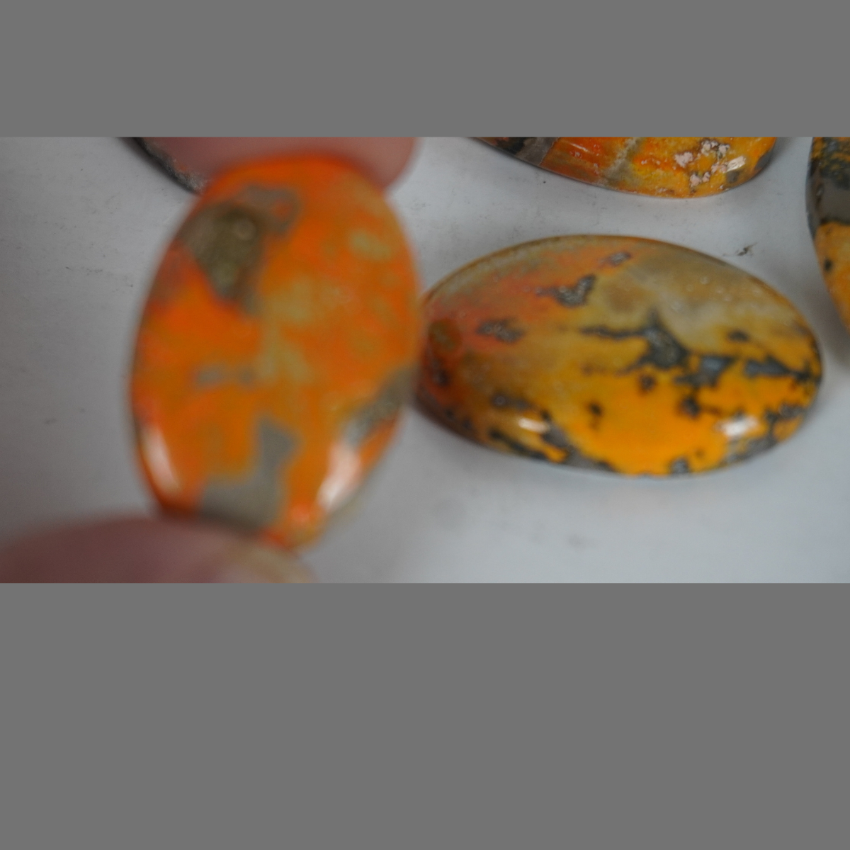 Bumble bee jasper cabochons