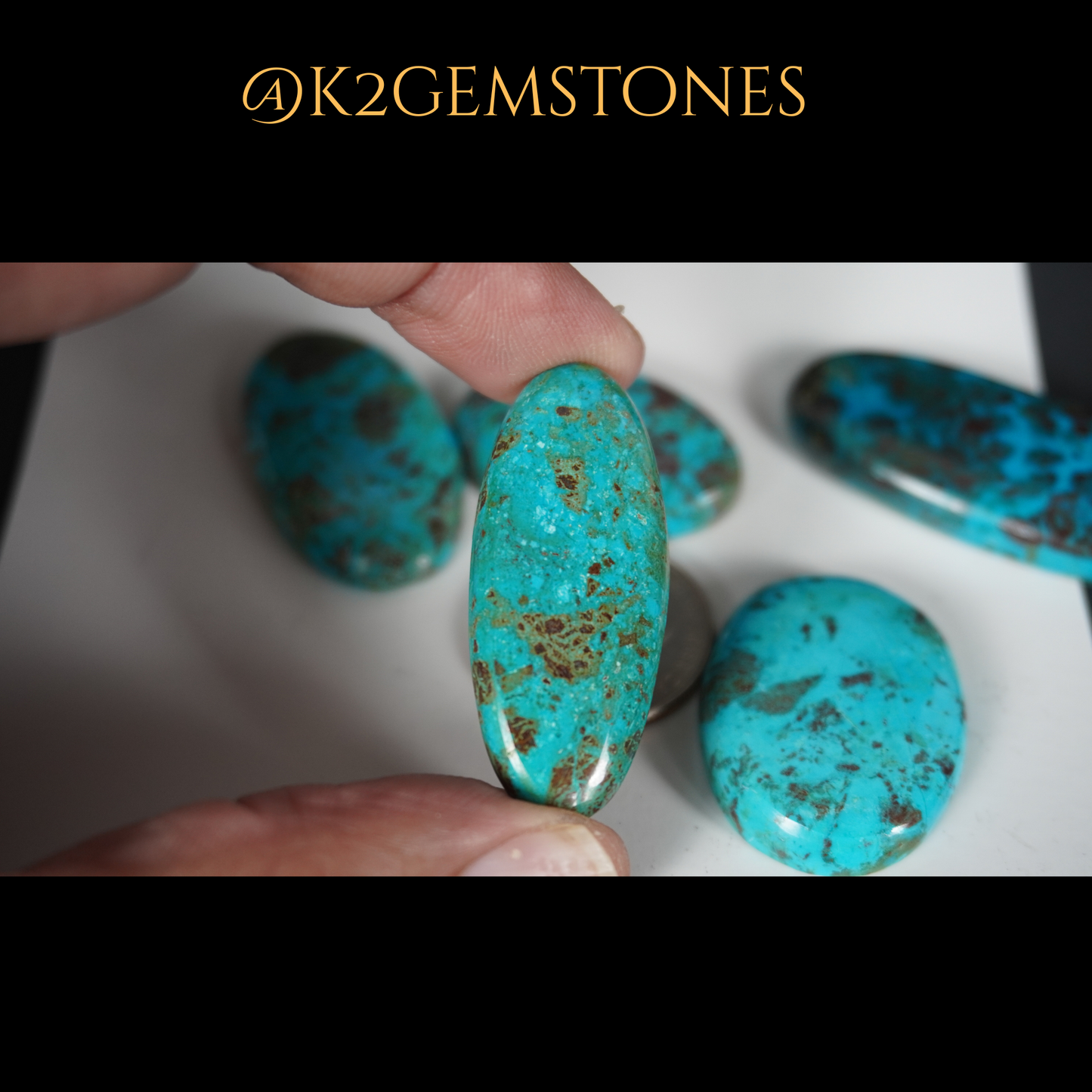 Chrysocolla Stones Cabochons – 5 Pieces | Mixed Free Sizes 30–45mm | Natural Blue-Green Gemstones | Hand-Selected & High Polish Finish | By k2gemstones