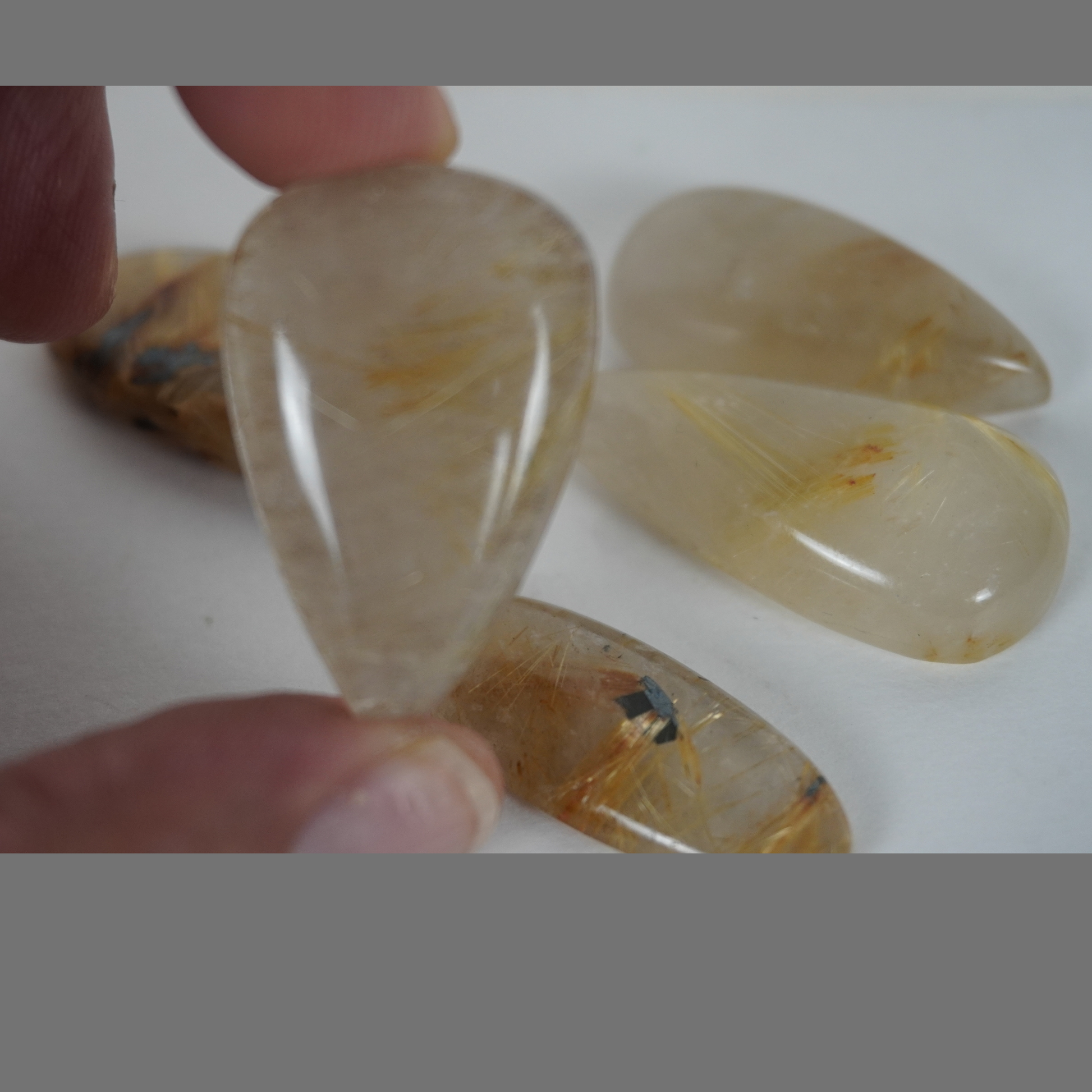 Golden Rutile Quartz cabochons