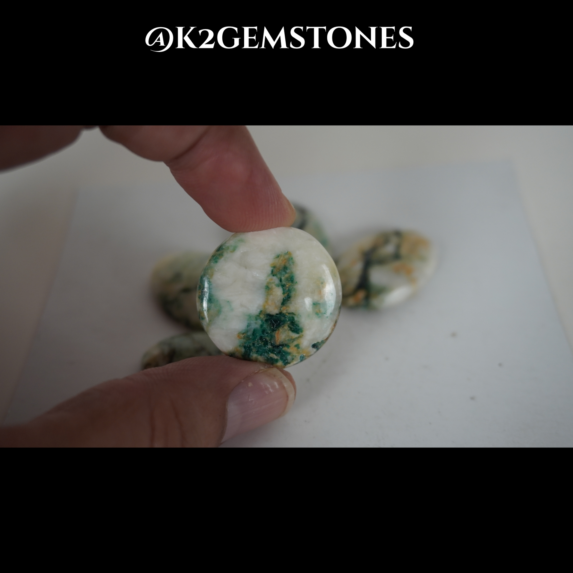 Mariposite cabochons