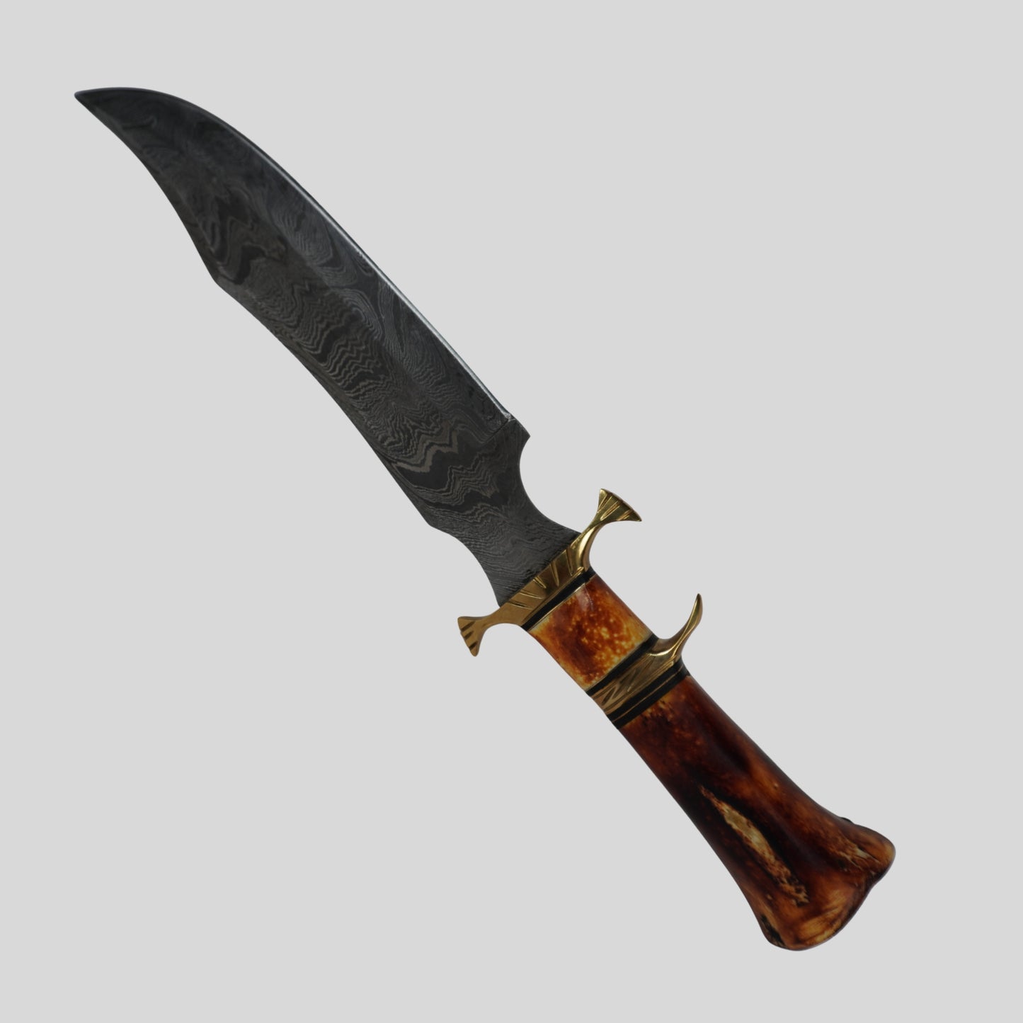 handmade damascus fixed blade knife