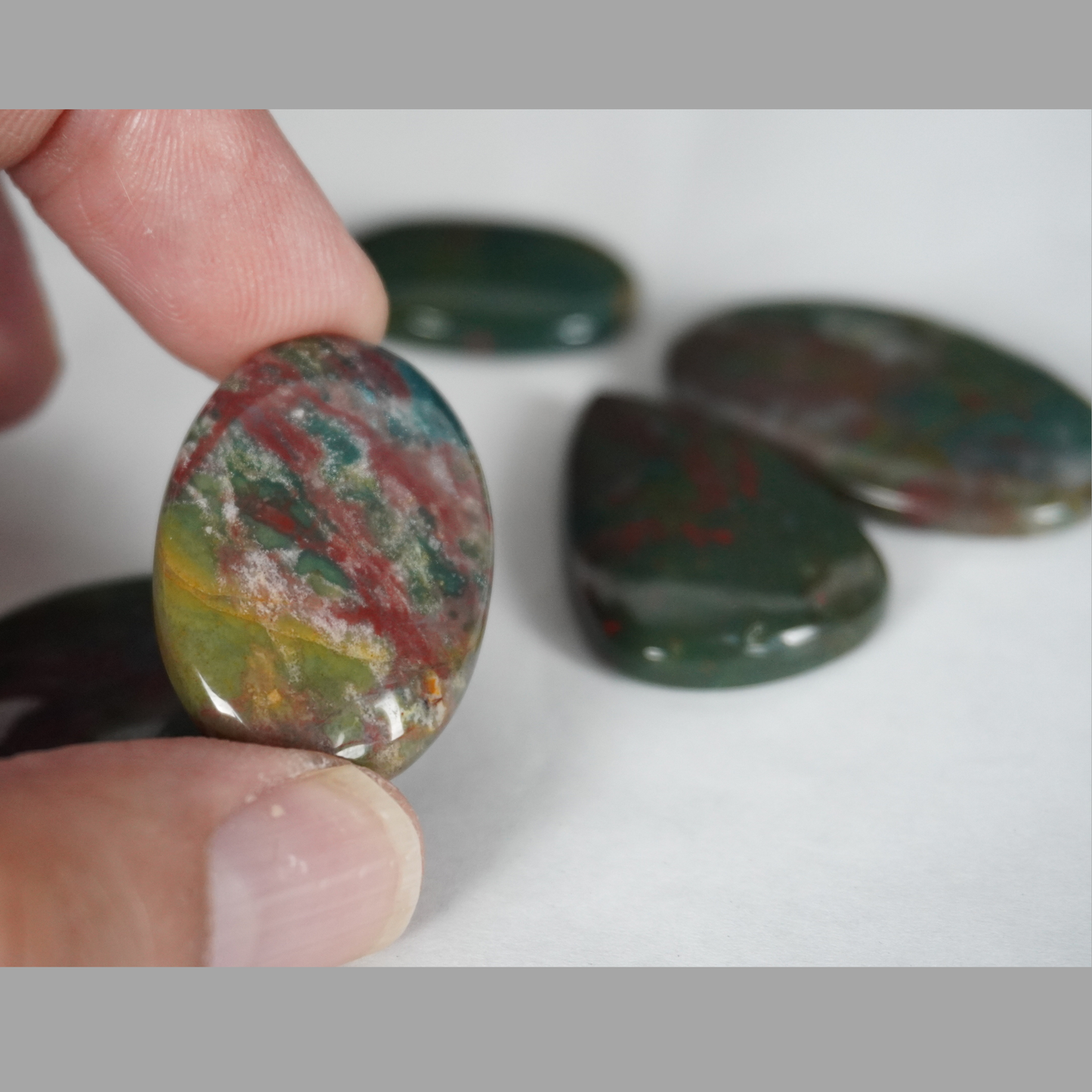 Bloodstone cabochons,