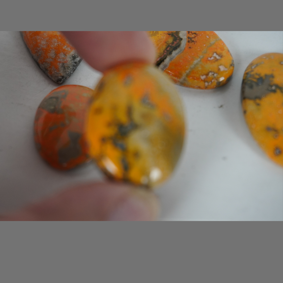 Bumble bee jasper cabochons