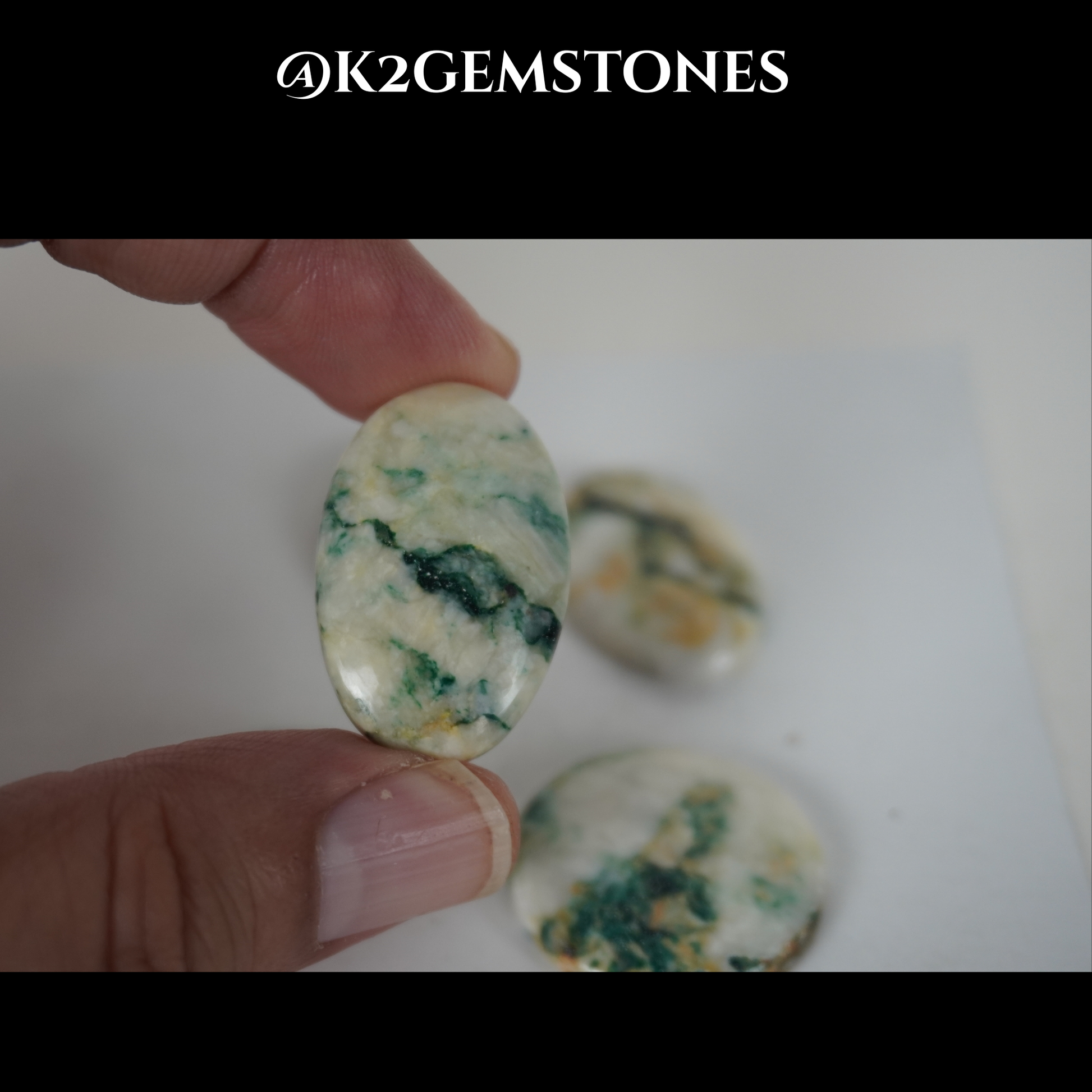 Mariposite cabochons