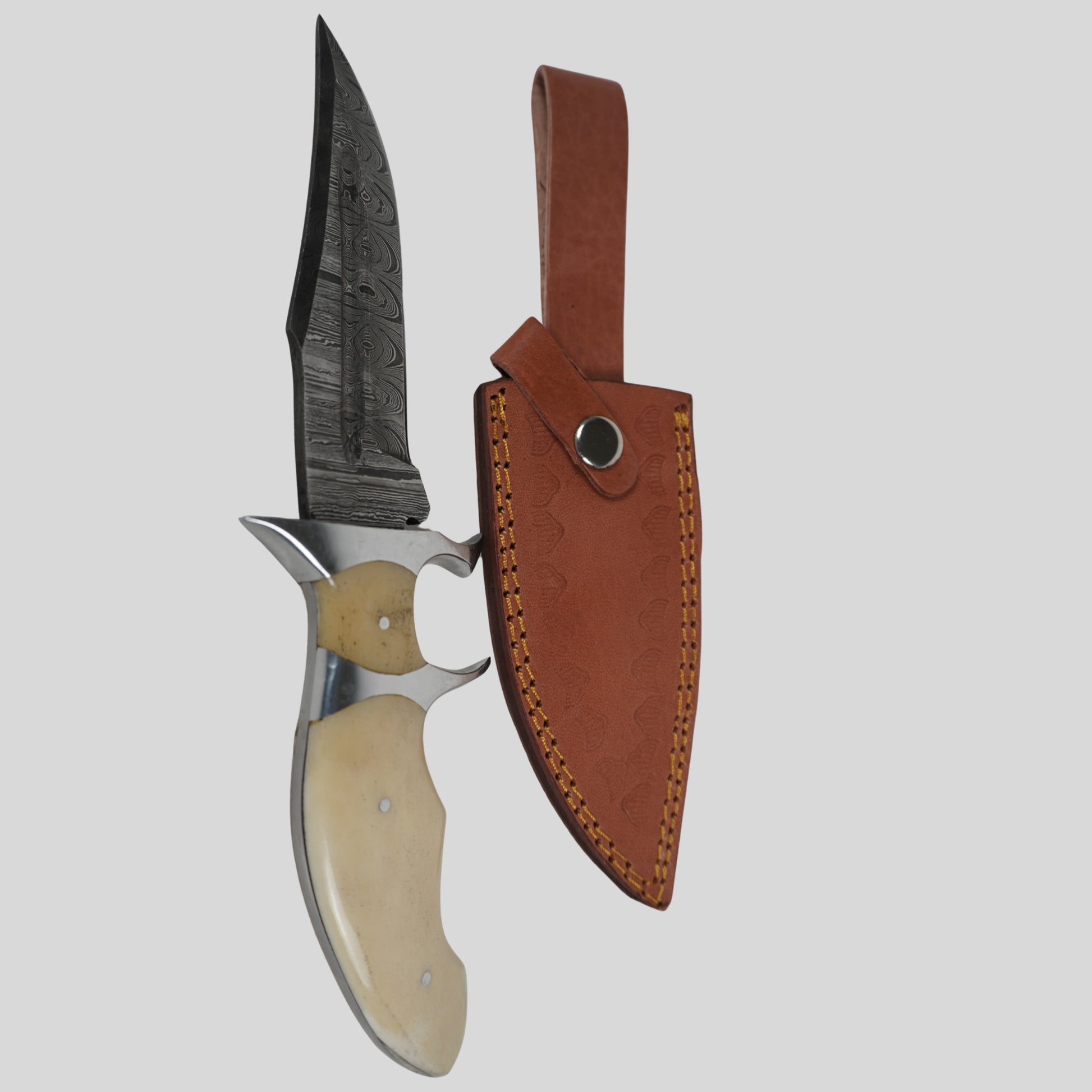 handmade damascus knife, damascus steel full tang knife