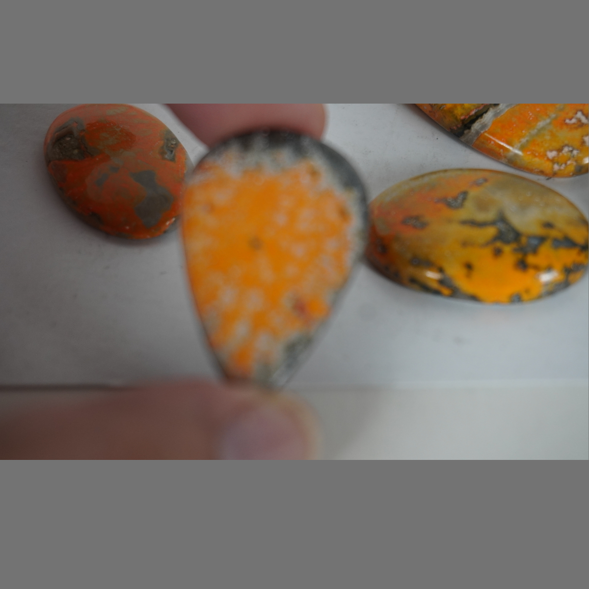 Bumble bee jasper cabochons