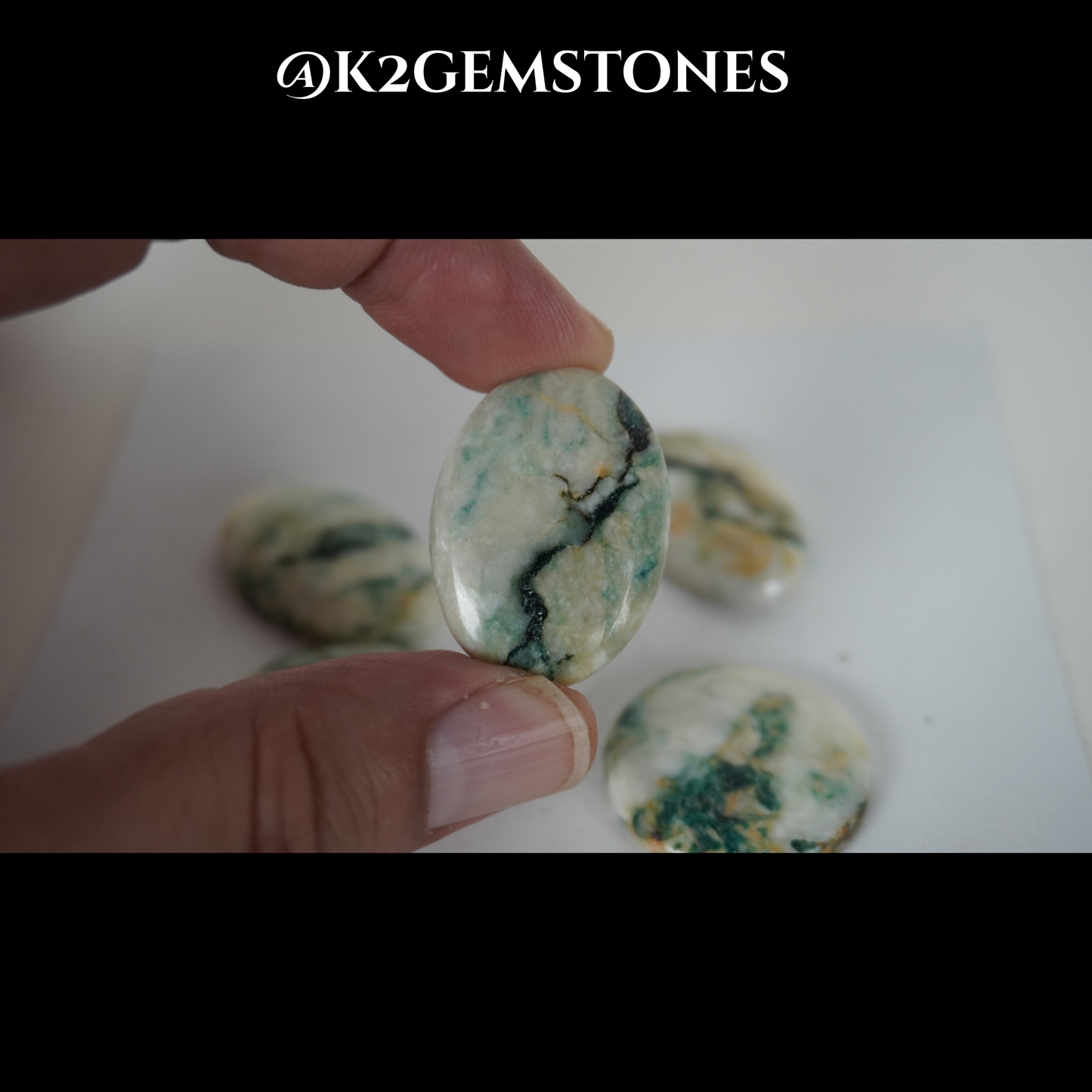 Mariposite cabochons