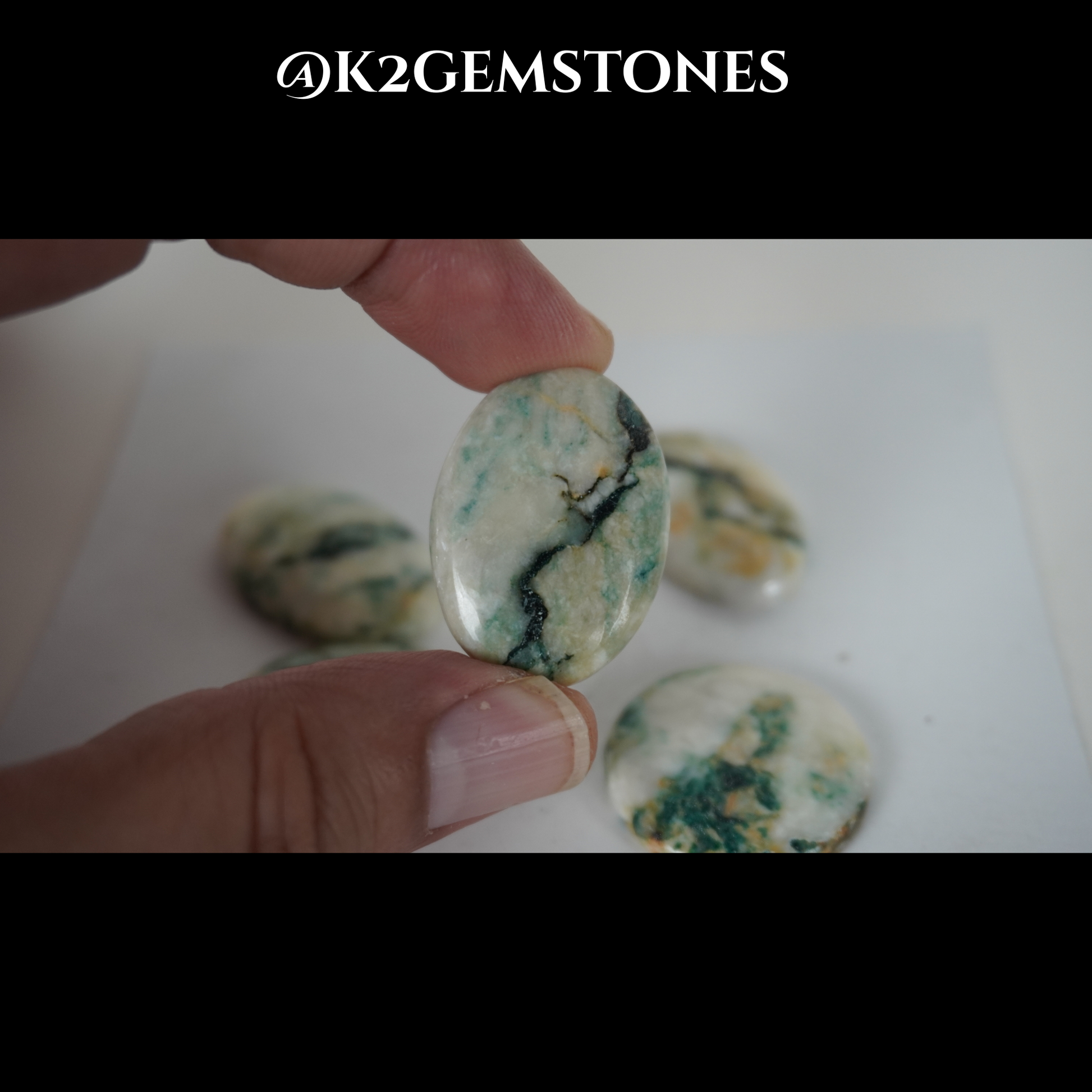 Mariposite cabochons