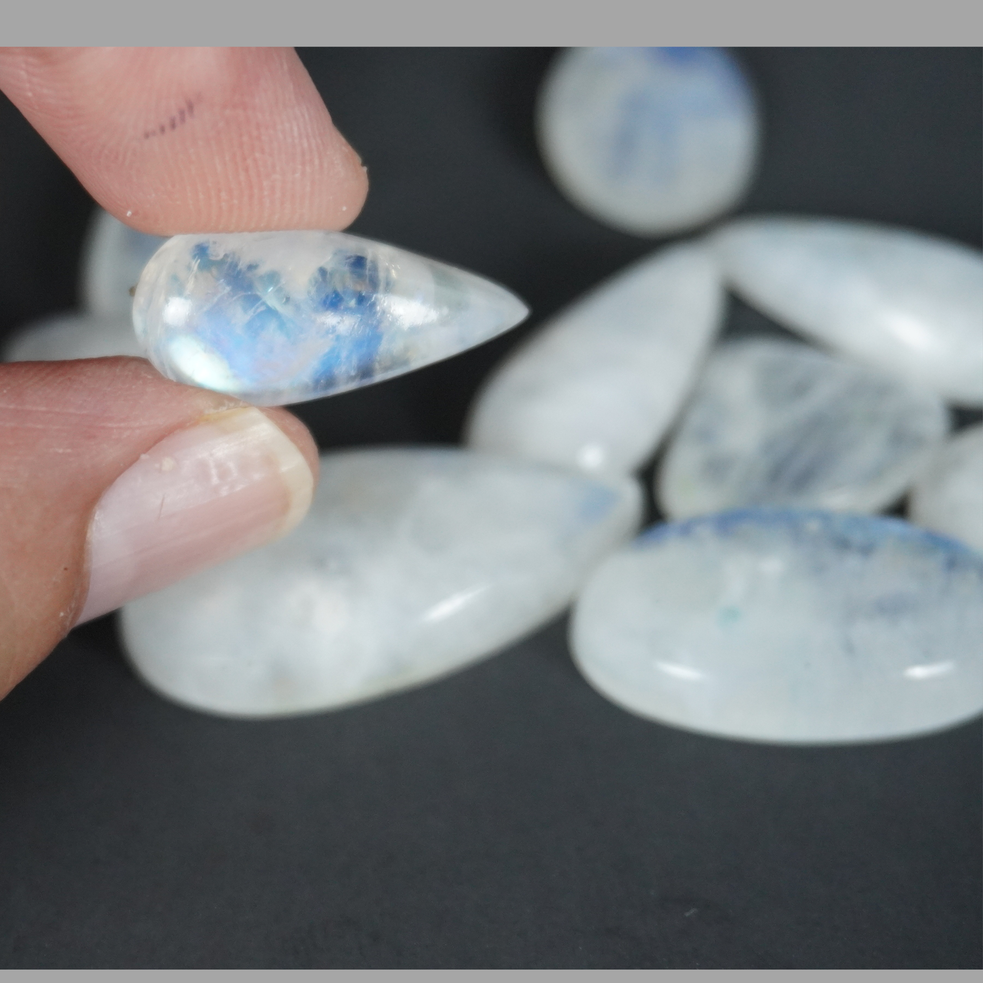 Rainbow Moonstone cabochons