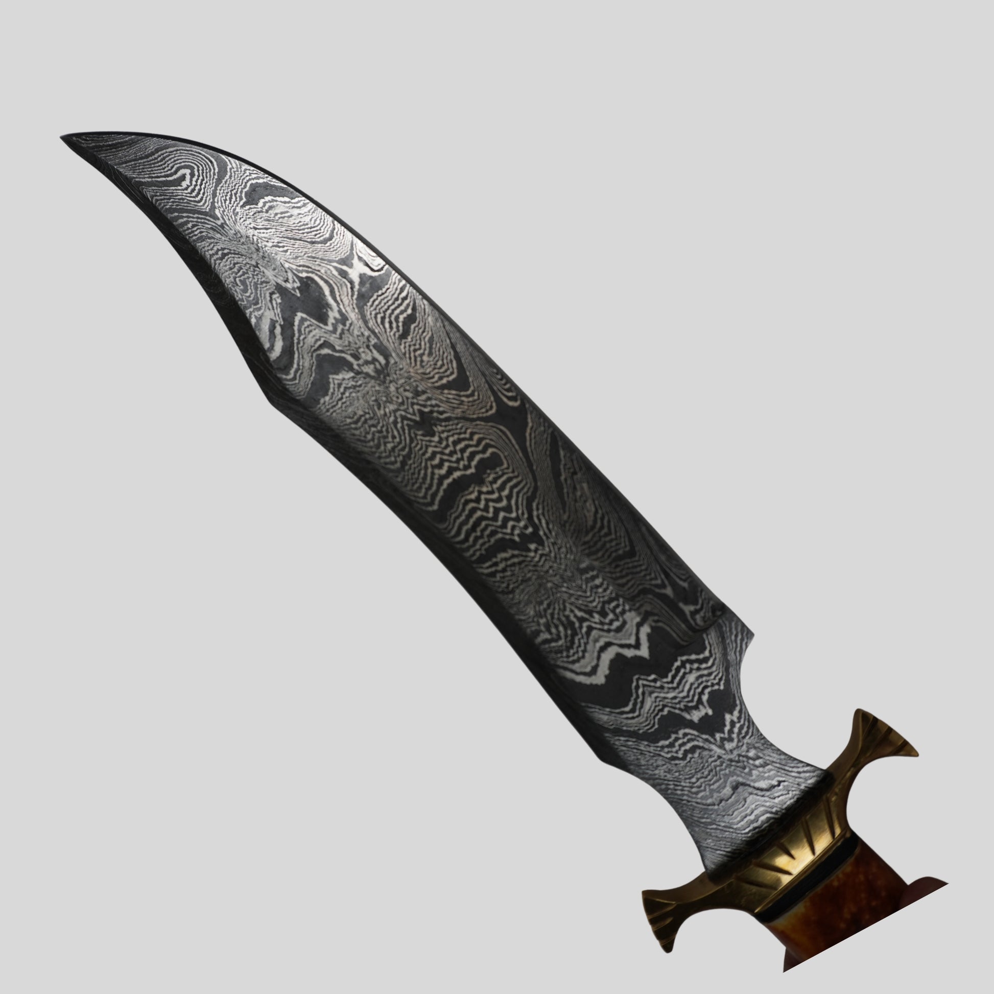 handmade damascus fixed blade knife