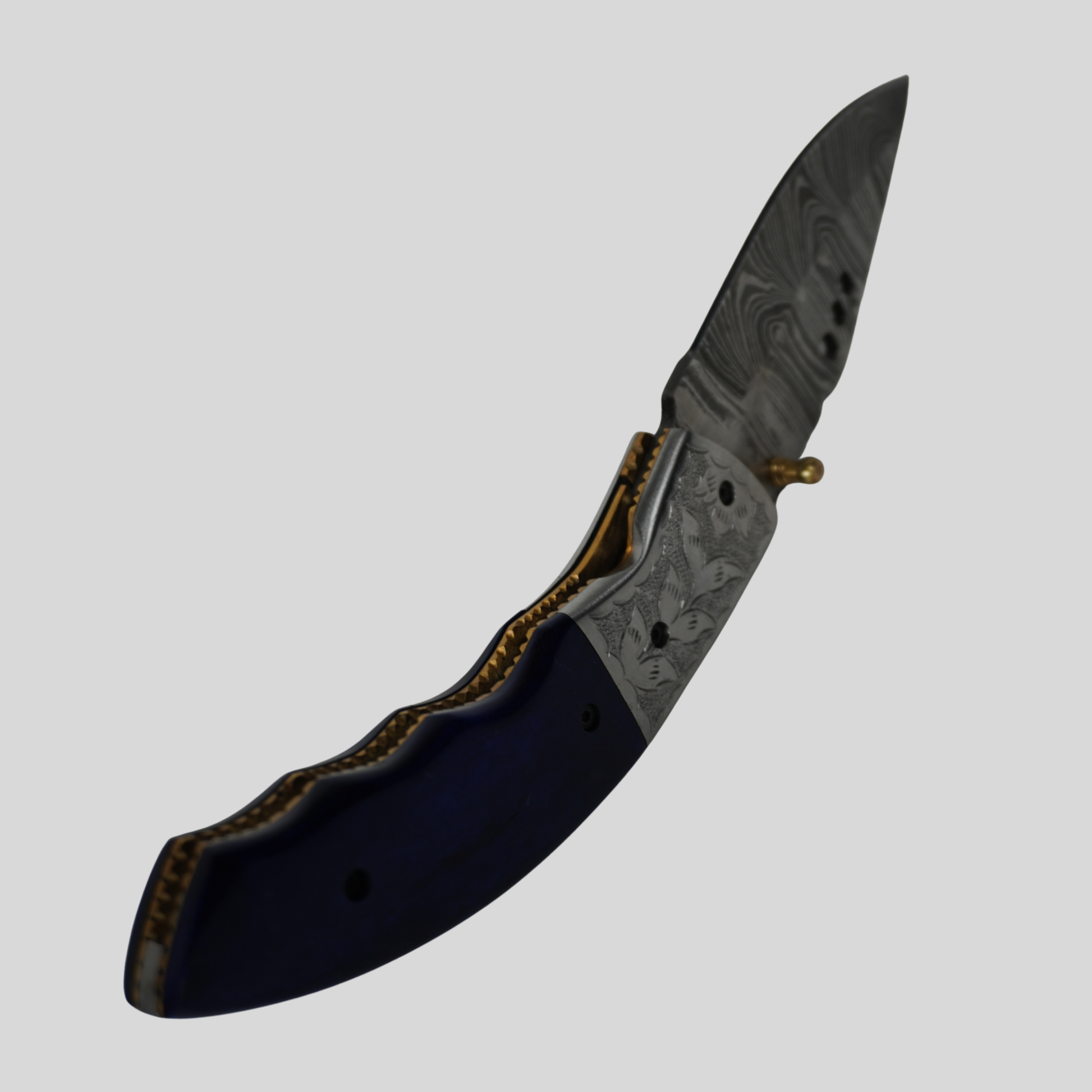 handmade damascus folding knife