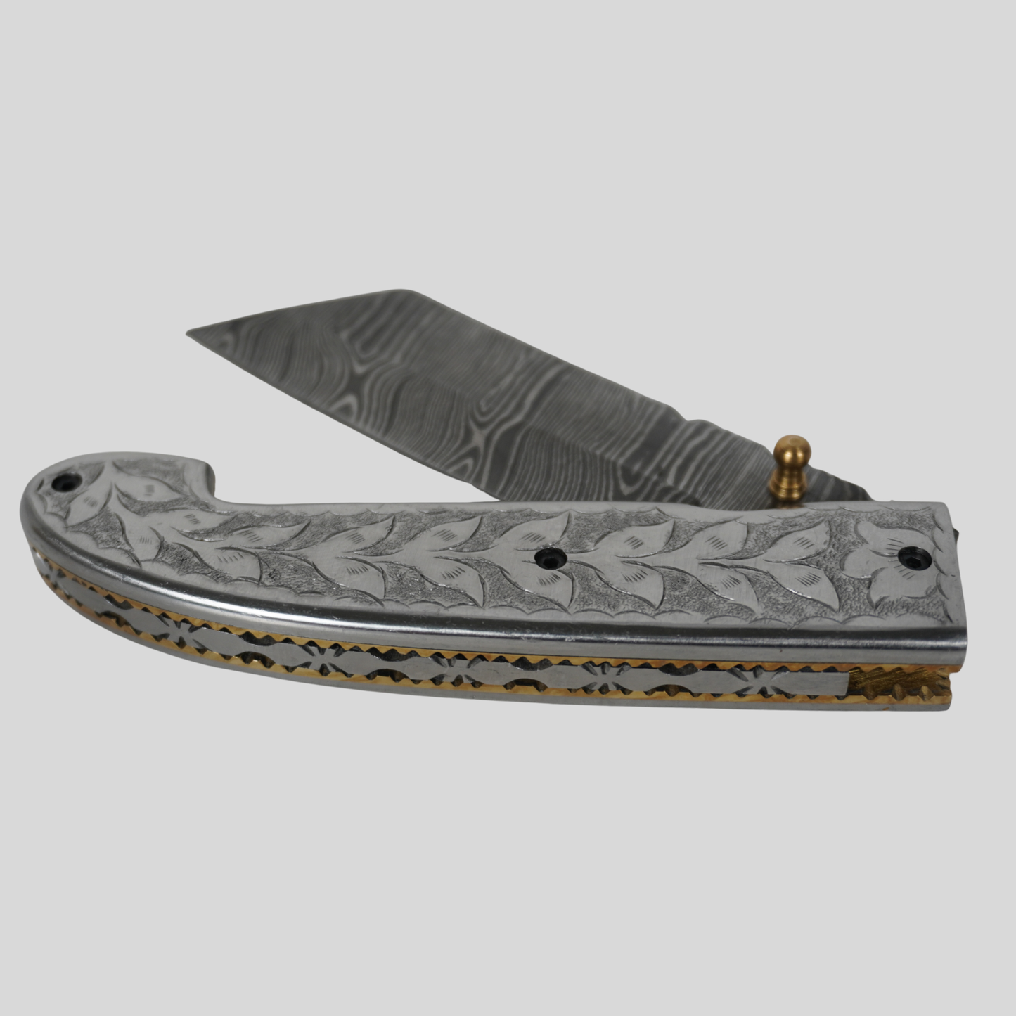 handmade damascus folding knife