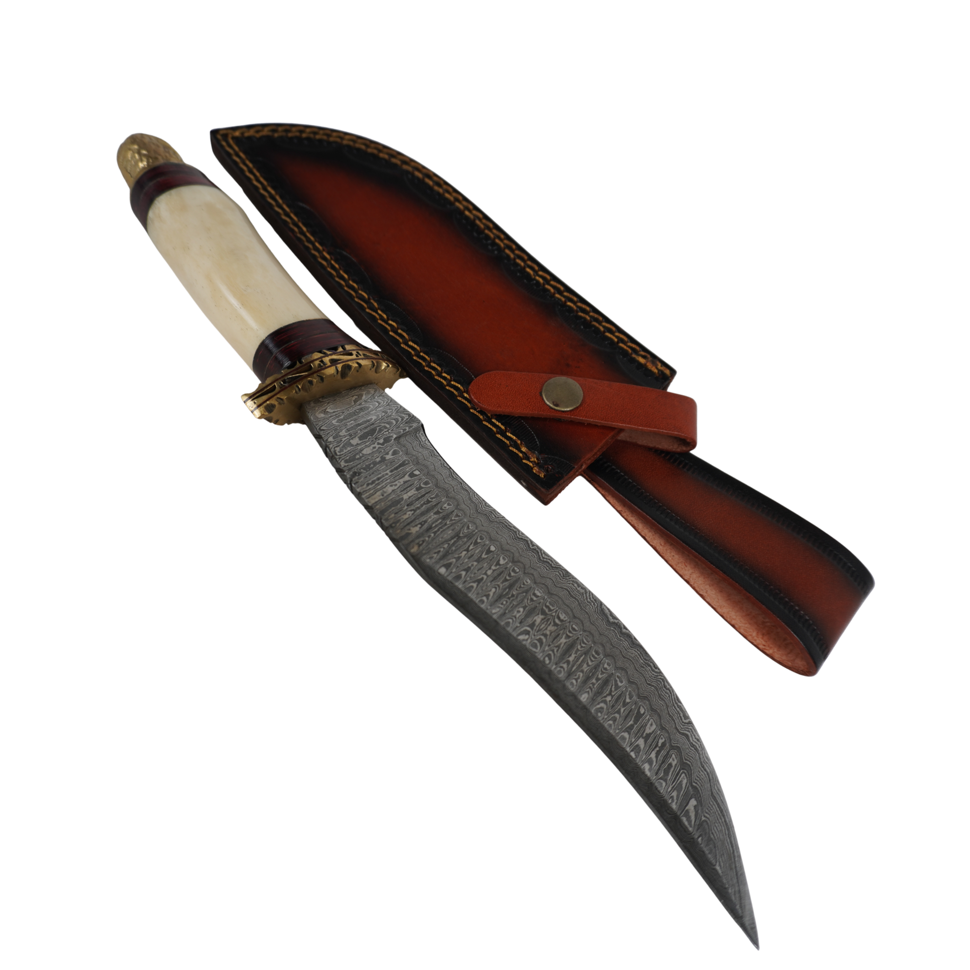 handmade damascus fixed blade knife