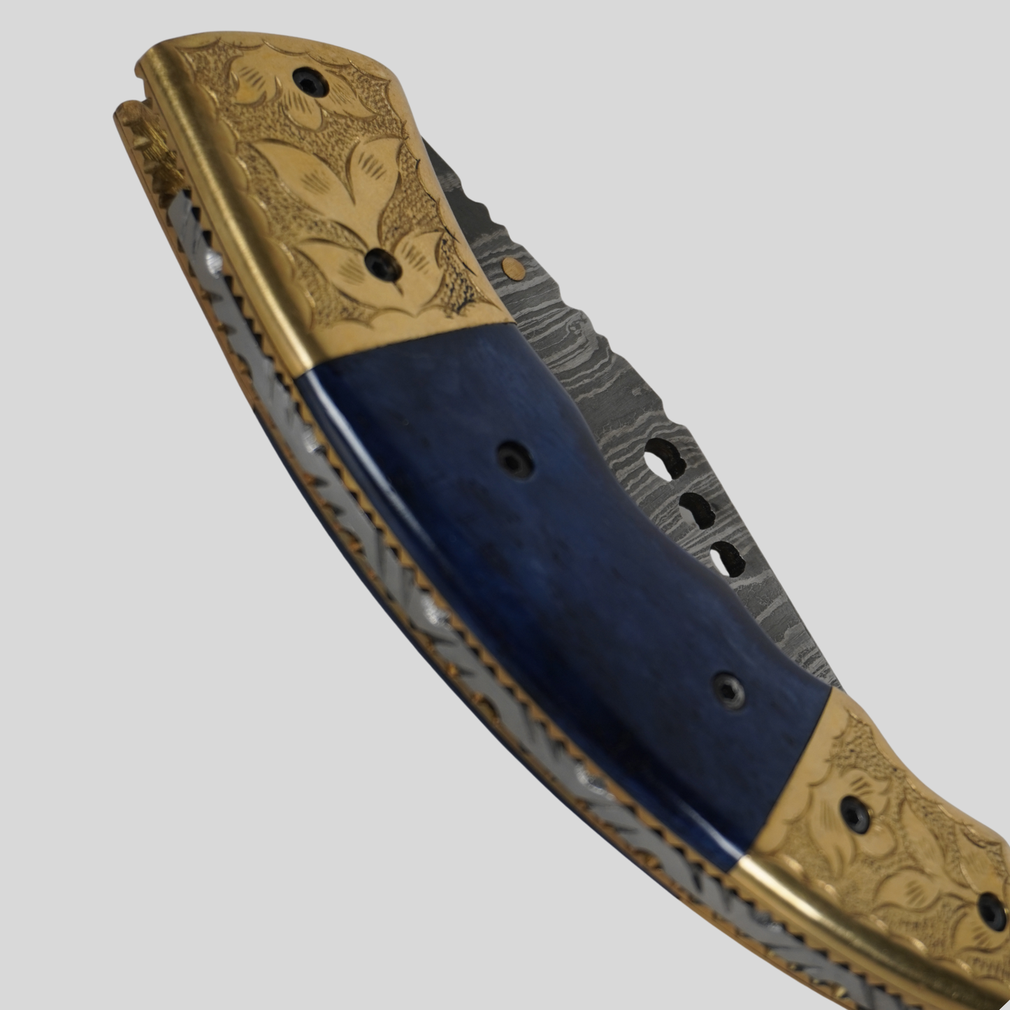 Handmade Damascus Steel Folding Knife | 4.5” Blade | 512-Layer Twist Pattern | Stone Handle | Leather Sheath | k2gemstones