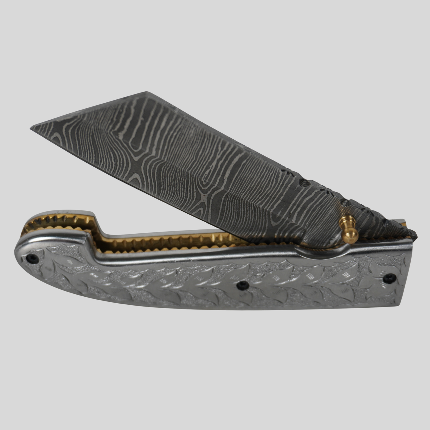 handmade damascus folding knife