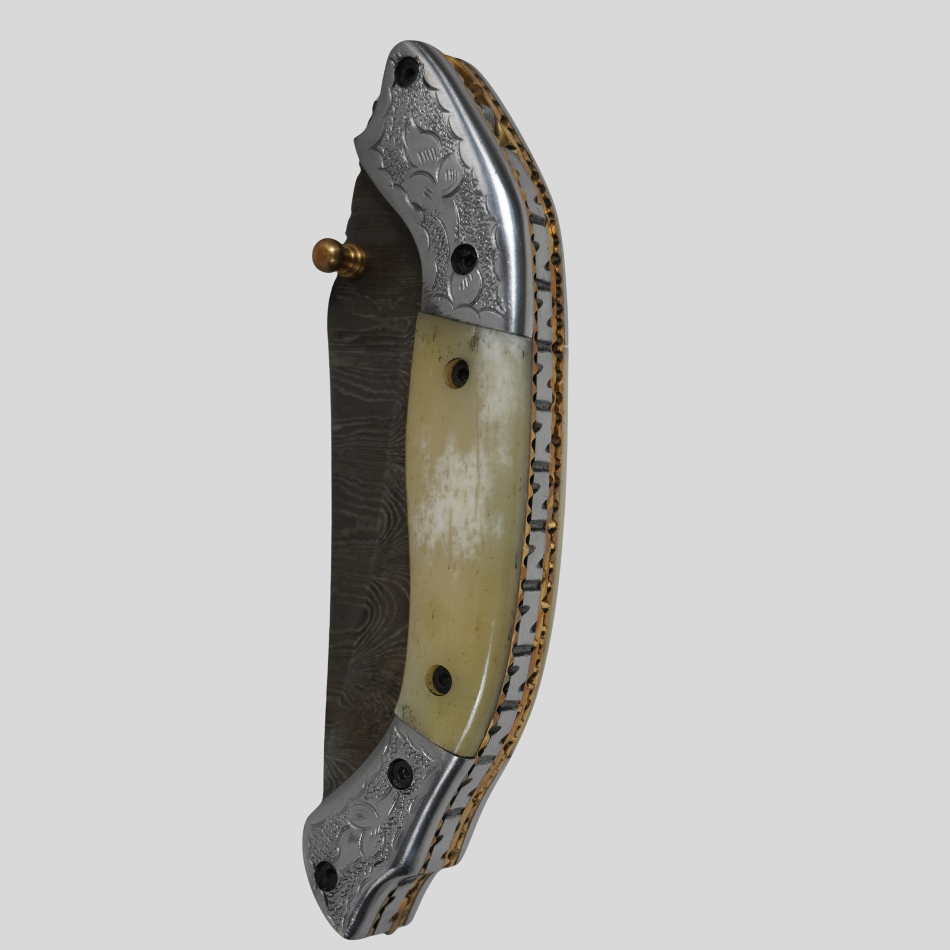 handmade damascus folding knife