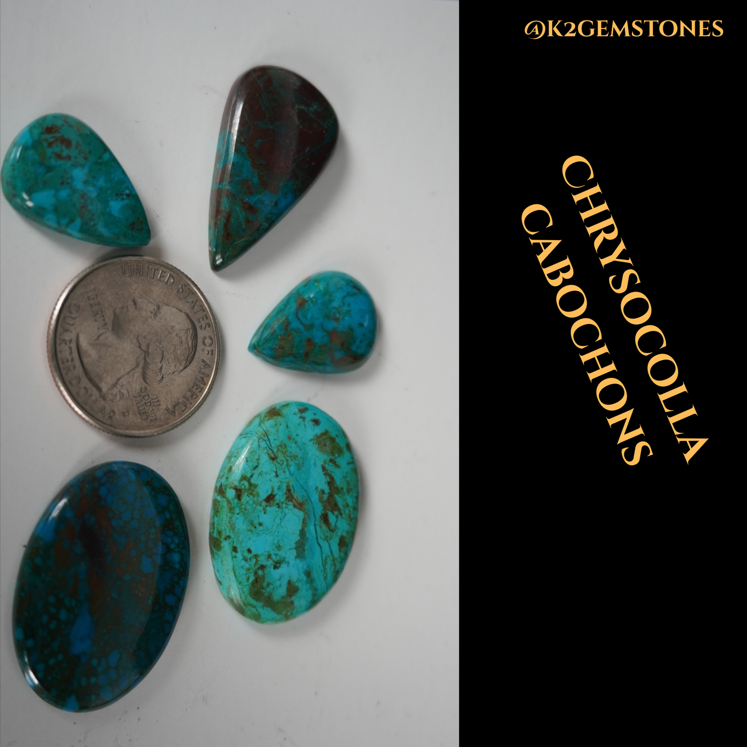 Chrysocolla cabochons