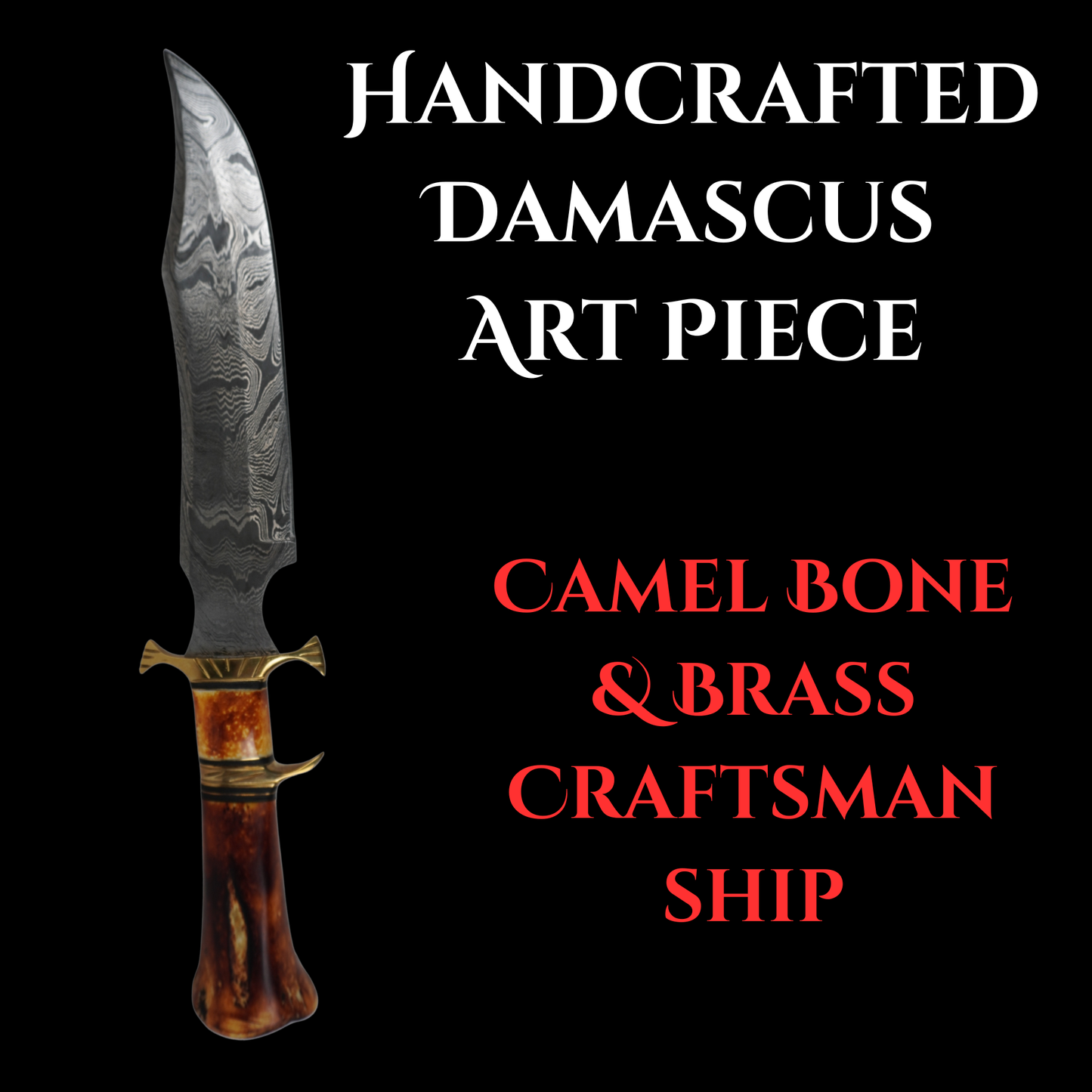 handmade damascus fixed blade knife