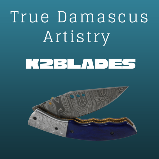 handmade damascus folding knife