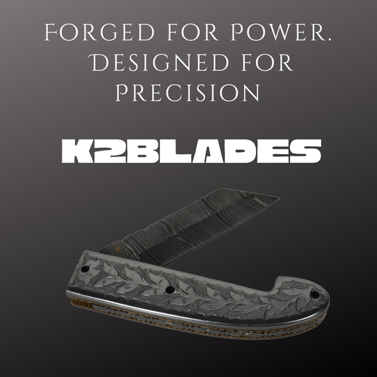 handmade damascus folding knife